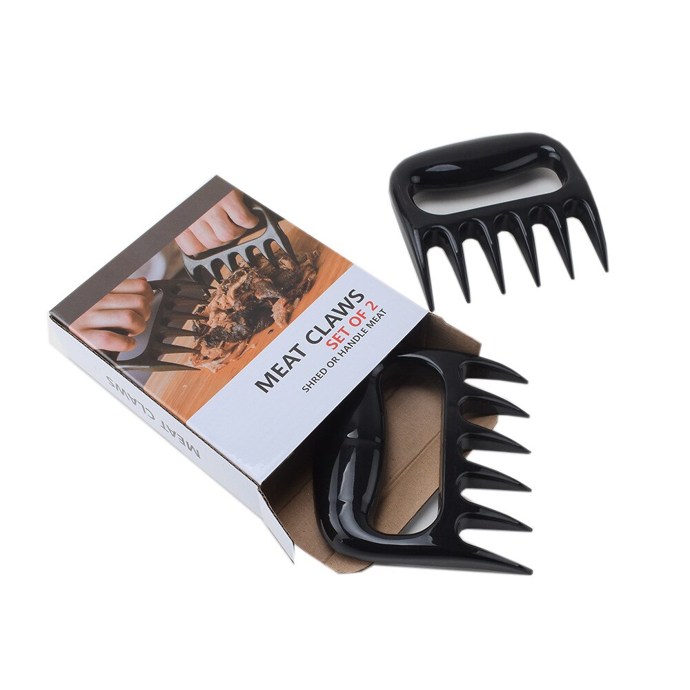 Tableware Meat Splitter Bear Claw Shredder Barbecue Fork Heat Resistant BBQ Ultra Sharp Blades Separator: black 2