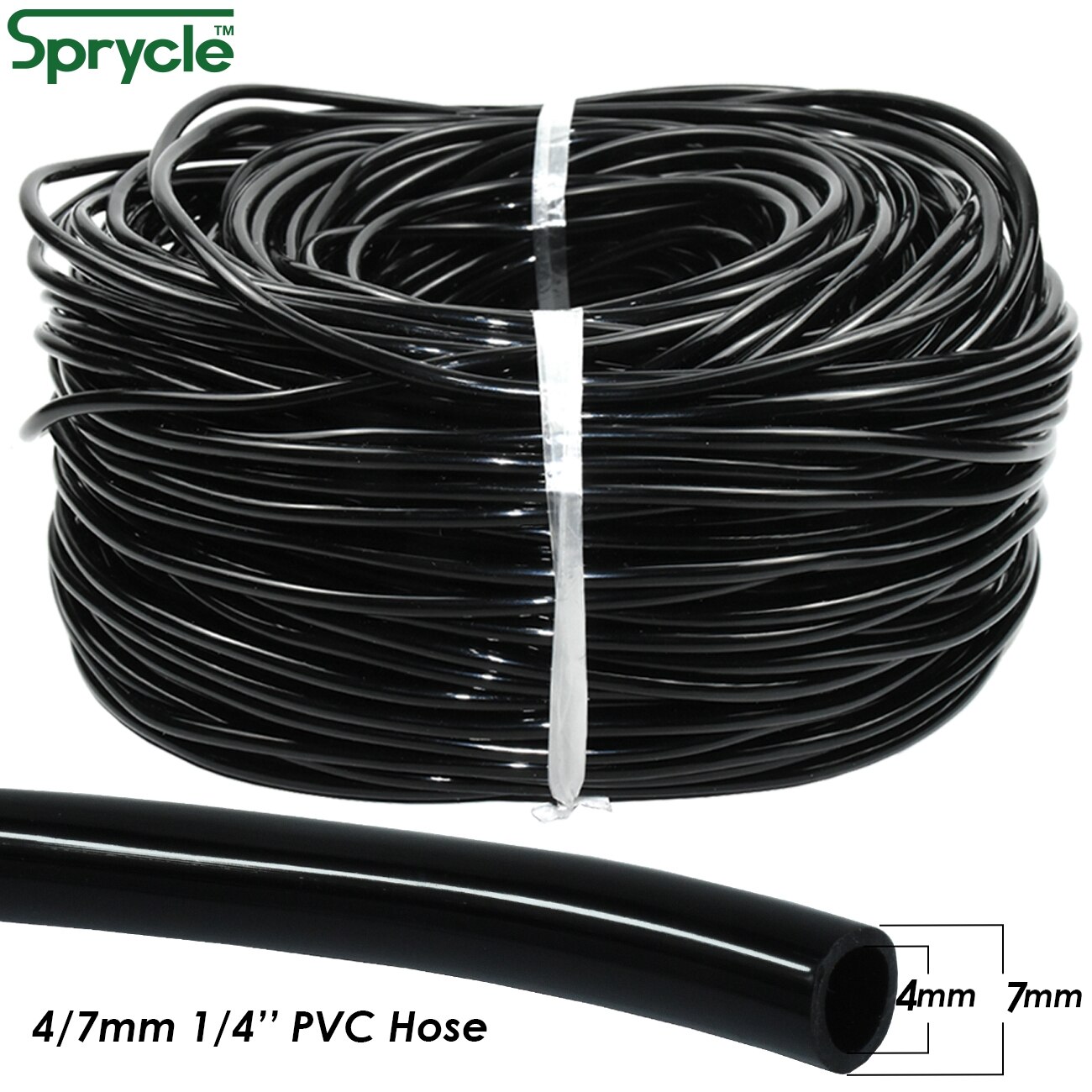 SPRYCLE 5-50M Automatic Garden Watering Adjustable Drip Irrigation System 1/4&#39;&#39; 4/7mm Hose Connectors for Pot Plants Greenhouse