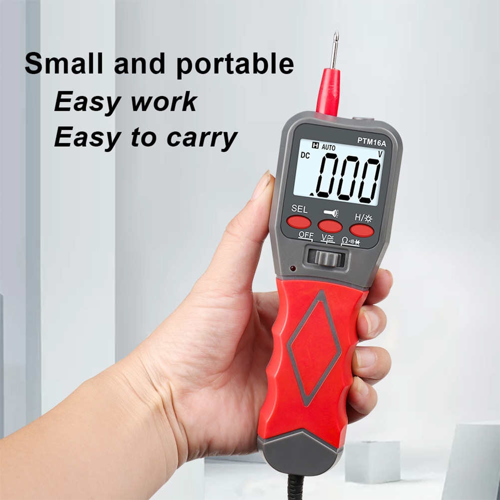 2000 Counts Digital Multimeter AC/DC Voltmeter PTM16A Portable LCD Tester Meter for Household Electricity Accessories