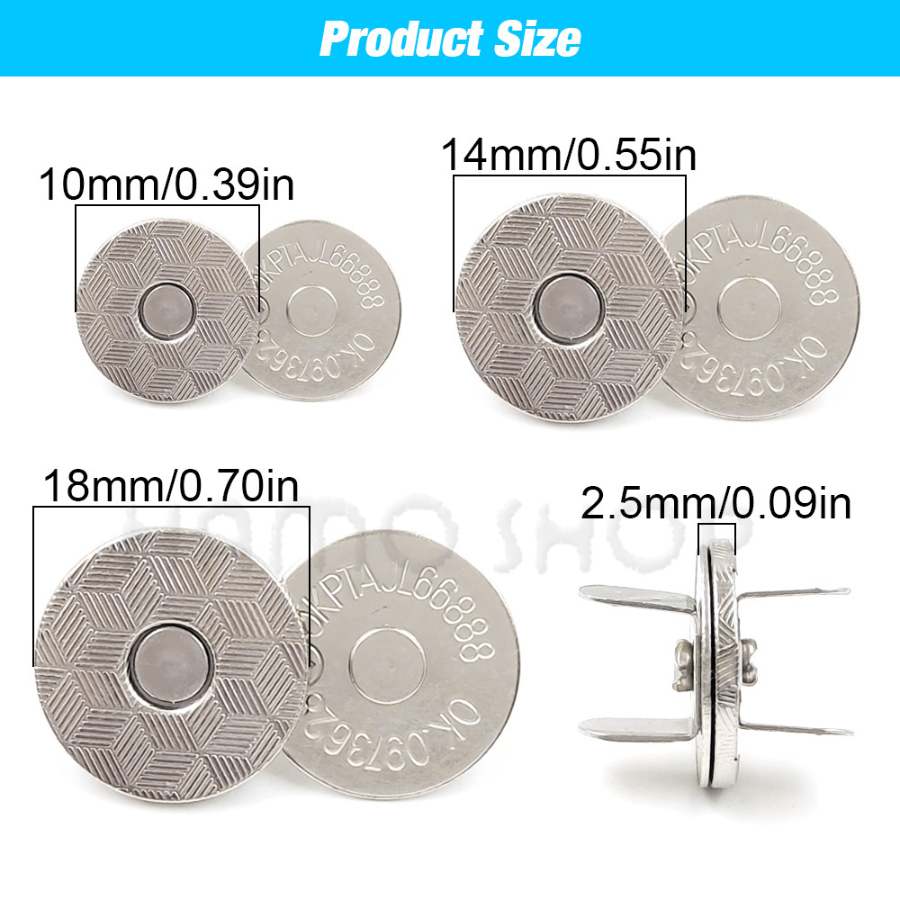 20 zestawów/partia 10mm-18mm guziki magnetyczne torby zapięcie zatrzaski magnes automatyczna adsorpcja cienki portfel przycisk DIY krawiectwo z pudełkiem