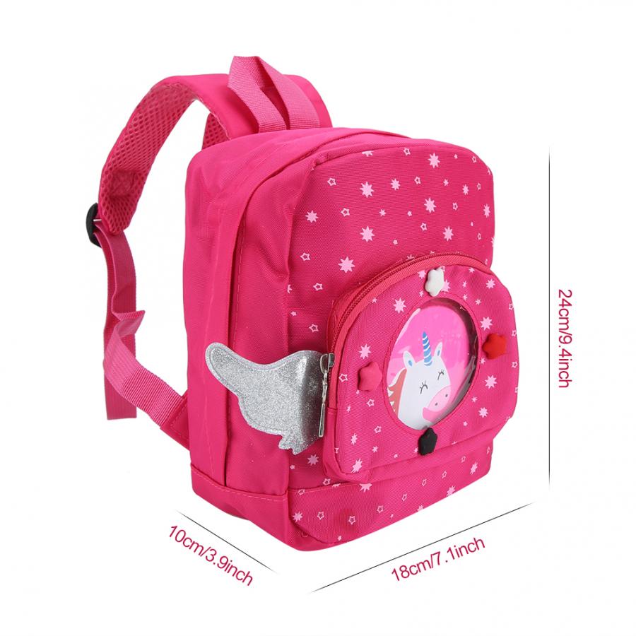 Rosa Roja mochila infantil bonita mochila de tela Oxford bolso de hombro al aire libre mochila antipérdida para niños