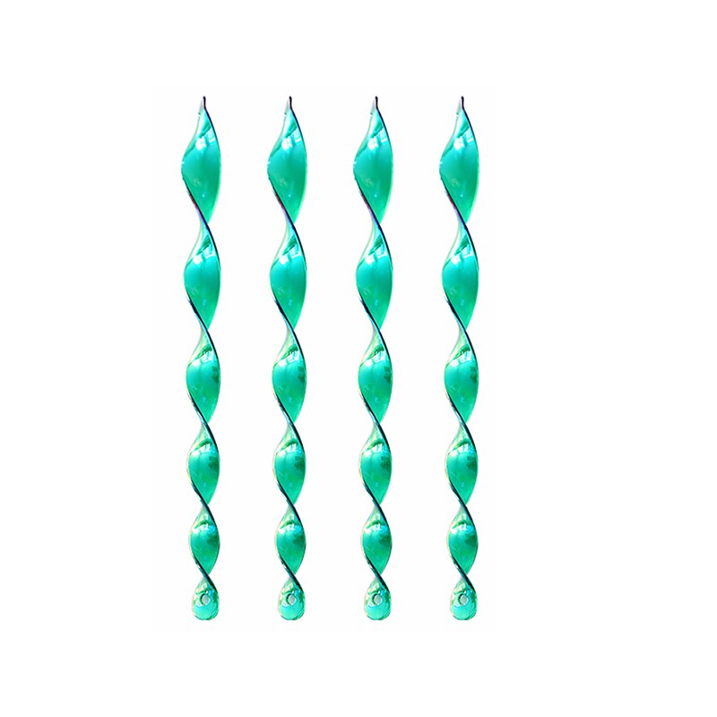 4Pcs Hanging Protect Crop Deterrent Repellent Pigeons Reflective Safe Bird Scare Rod Garden Spiral Outdoor Portable: green-30CM