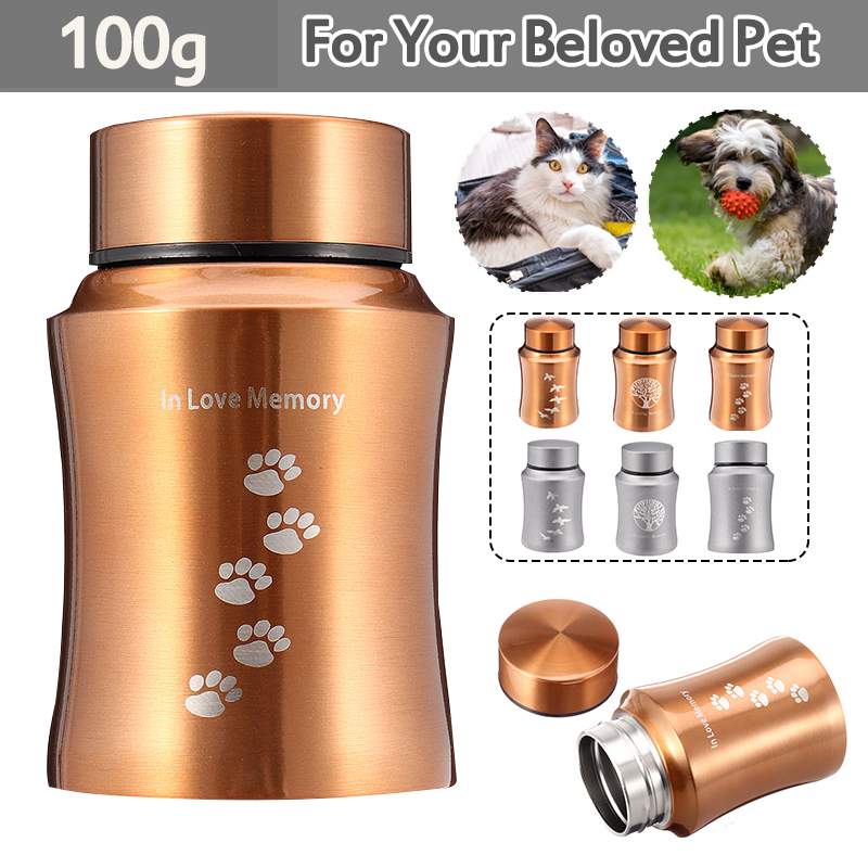 Złoto/srebro drzewo urny ze stali nierdzewnej zwierzęta placki kot ptaki mysz kremacja urna na prochy pamiątka trumna columbar zwierzęta pamiątki