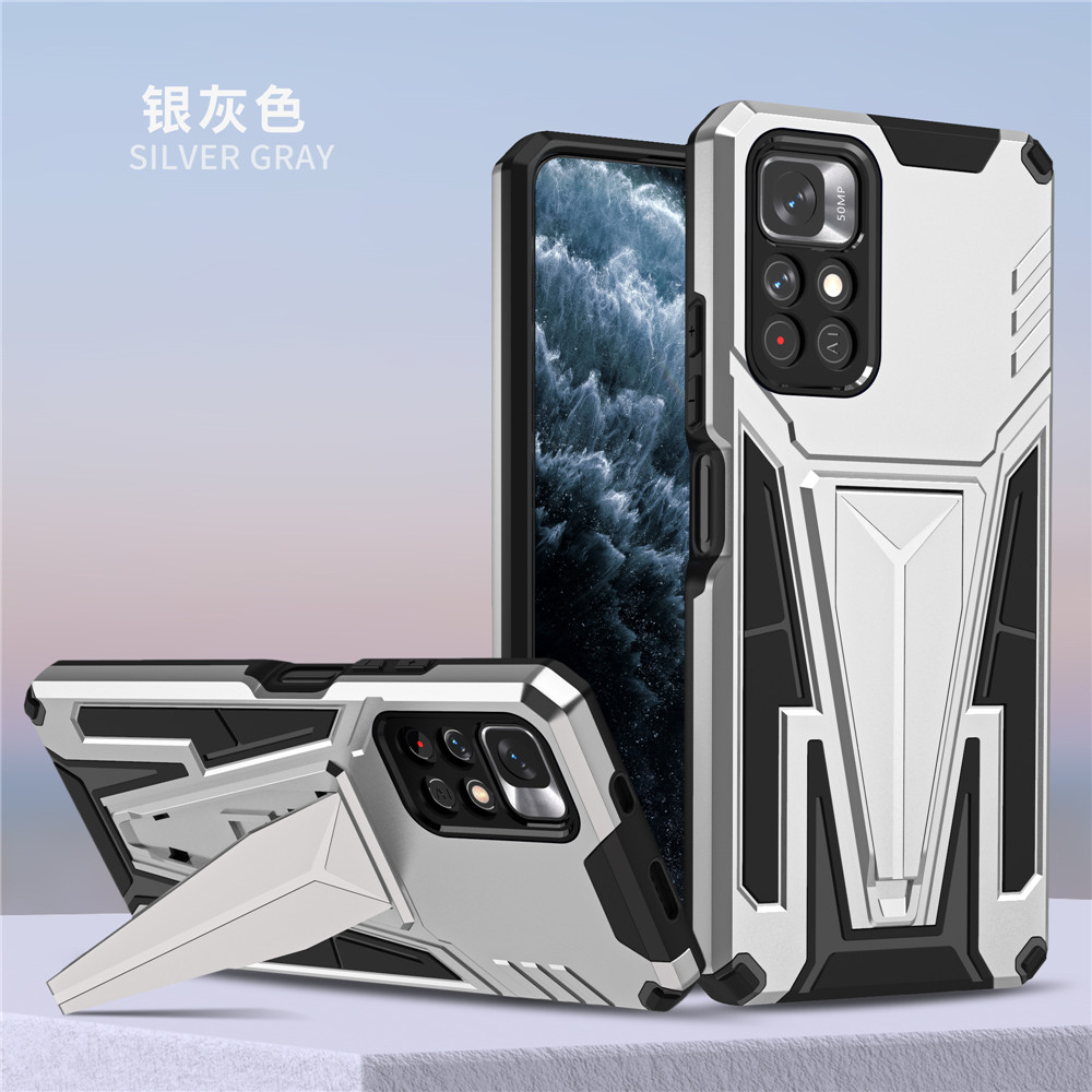PocoM4 Pro Case Heavy Duty Schokbestendig Siliconen Armor Telefoon Cover Voor Poco Poko Pocco Little M4Pro M 4 Pro 4Pro m4 Pro 5G Fundas: For Poco M2 Pro / Silver