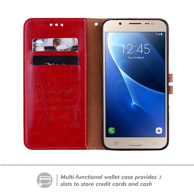 Dla przypadku telefonu Samsung galaktyka J5 2016 pokrywa J510 SM-J510F J510FN etui z klapką SKÓRZANY PORTFEL Coque dla Funda Samsung J5 2016 klapki przypadku