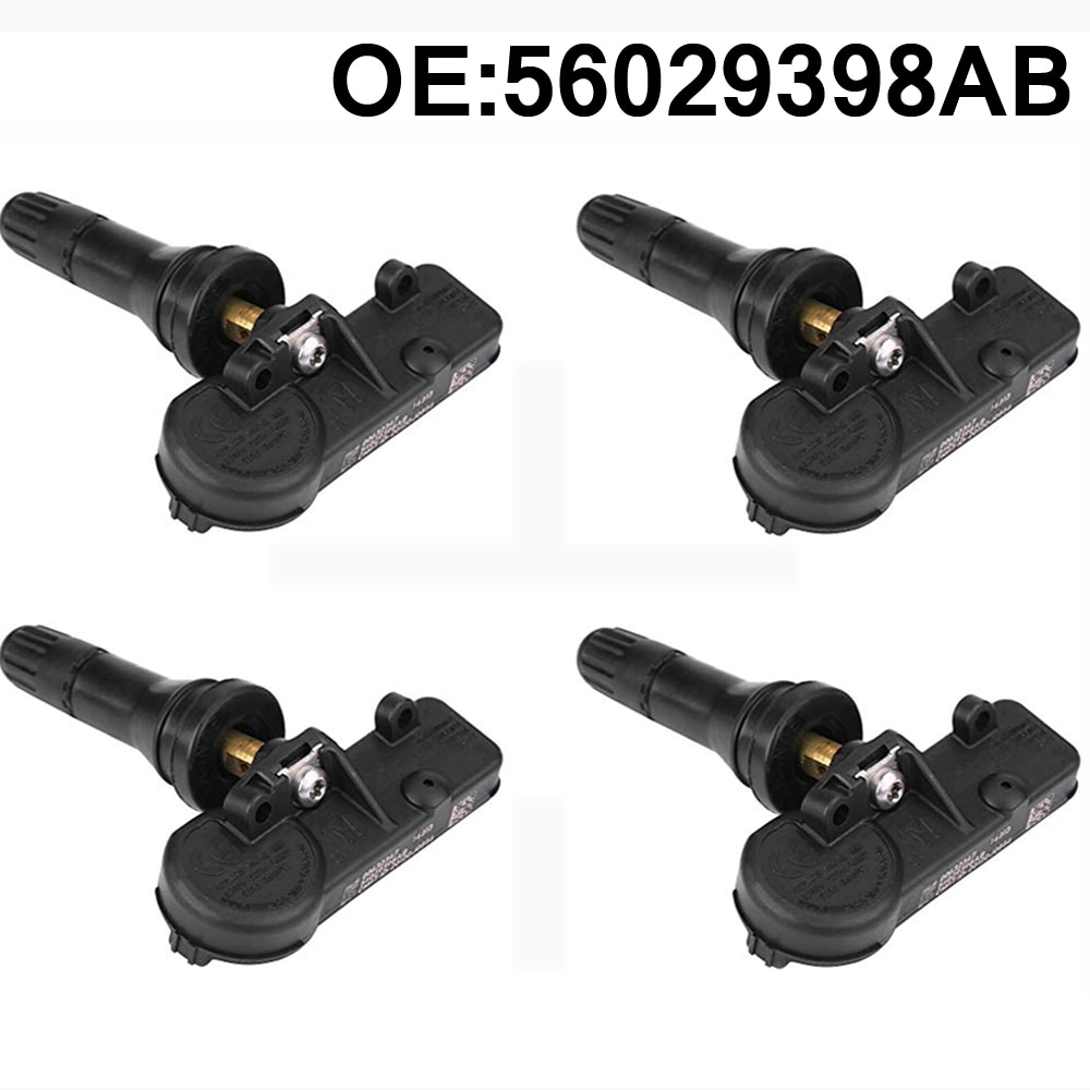 Sistema de monitoramento de pressão dos pneus tpms, 4 unidades, 433 mhz, sensor de pressão dos pneus tpms para jeep, fiat 500, 2013, 2014, 2015, 2016, 2017