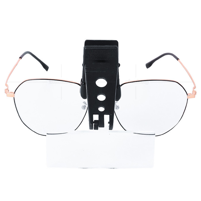 1.5x/2.5x/3.5x forstørrelsesglas optiske instrumenter foldeclips på brillelup med 3 linser abs akryl holdbar 85 x 30mm