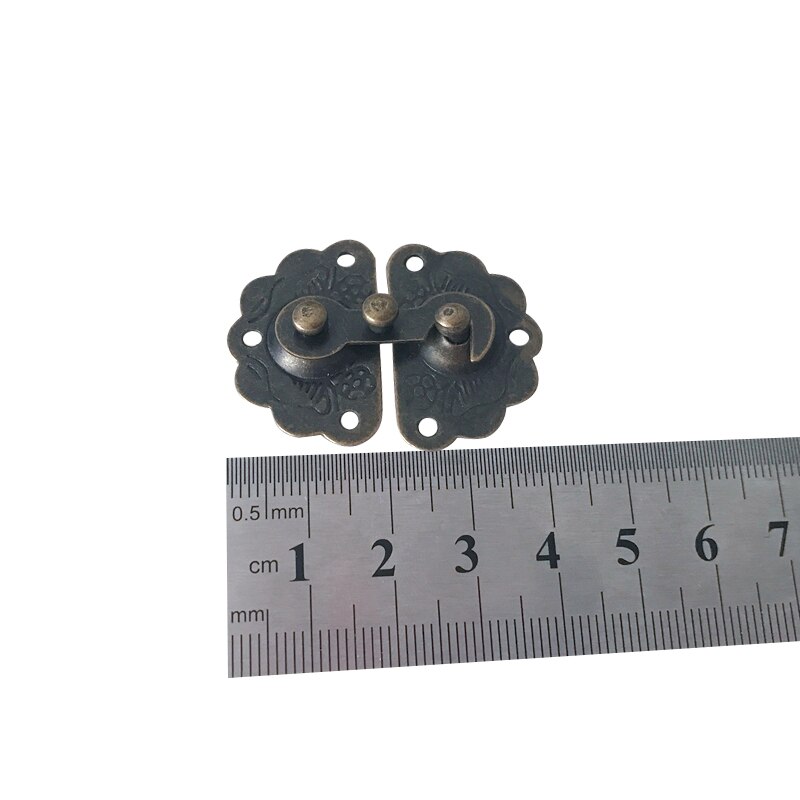 5x Antiquität Bronze- Metall sperren dekorativ Hasps Haken hölzern Schmuck Kasten Vorhängeschloss mit Schrauben Pro hölzern Hardware-