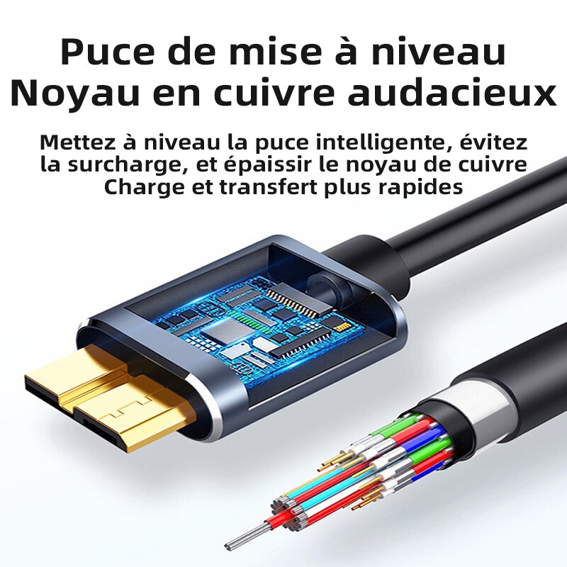 Hard Drive External Cable USB Micro B Cable HDD Cable Micro Data Cable SSD Sata Cable for Samsung Hard Disk micro B USB3.0 Cable