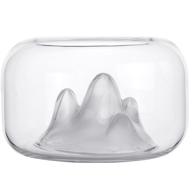 Japanischen stil transparent Glas Schnee Berg Fisch Panzer Schreibtisch Hydrokultur Vase Mikro Landschaft Dekorative Blume: Ursprünglich Titel