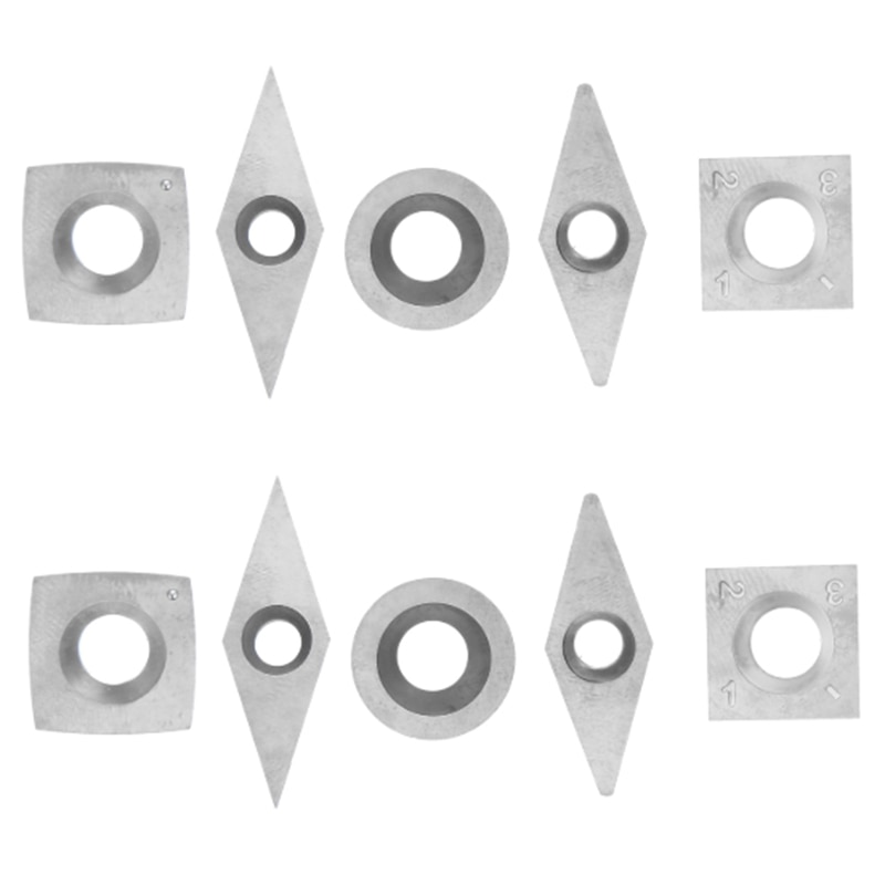 10 Stks/set Diamant Vierkante Ronde Bladen Hoge Hardheid Carbide Houtbewerking Draaien Snijders Voor Boring Bar