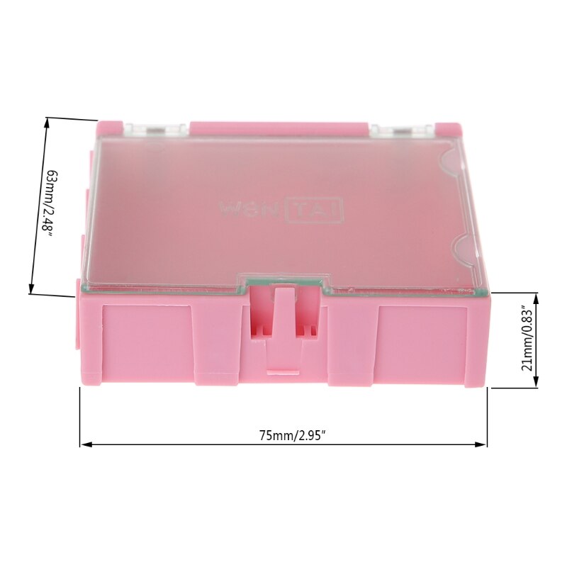 Mini SMD SMT caja electrónica IC componentes electrónicos Cajas de almacenamiento 75x63x21mm