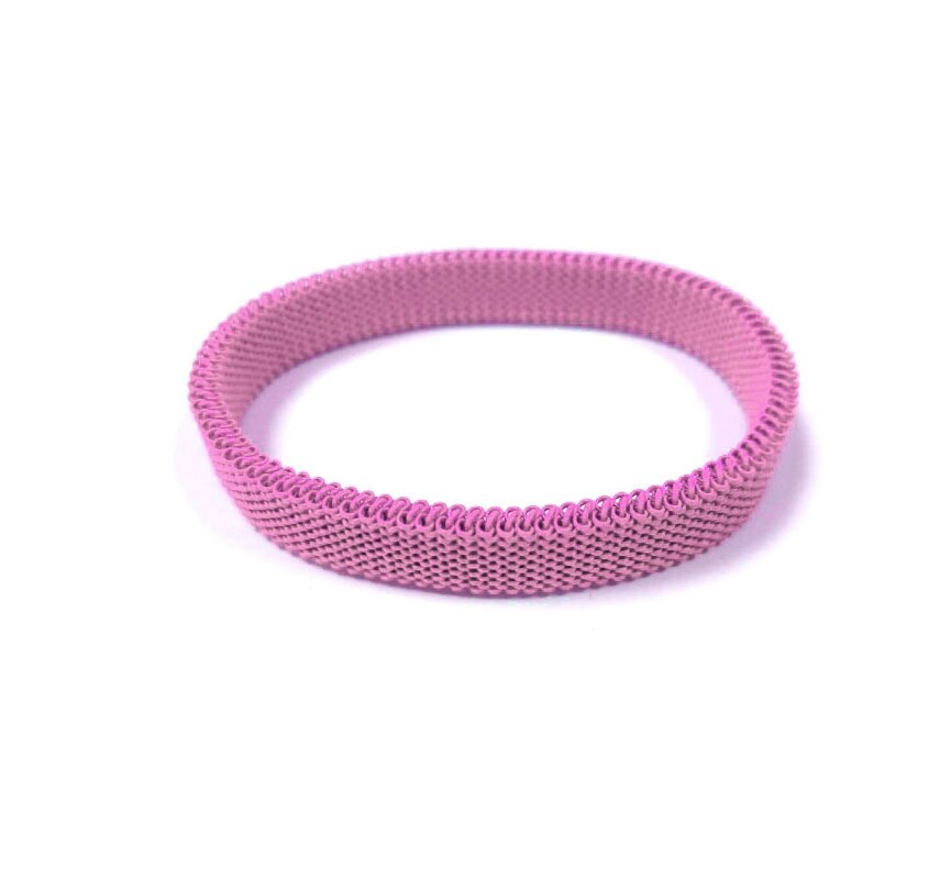 Charm Women Elastic Bracelet green Casual Steel Elastic Bracelets Jewelry Flexible Round Stainless Bangles: Pink / 17cm