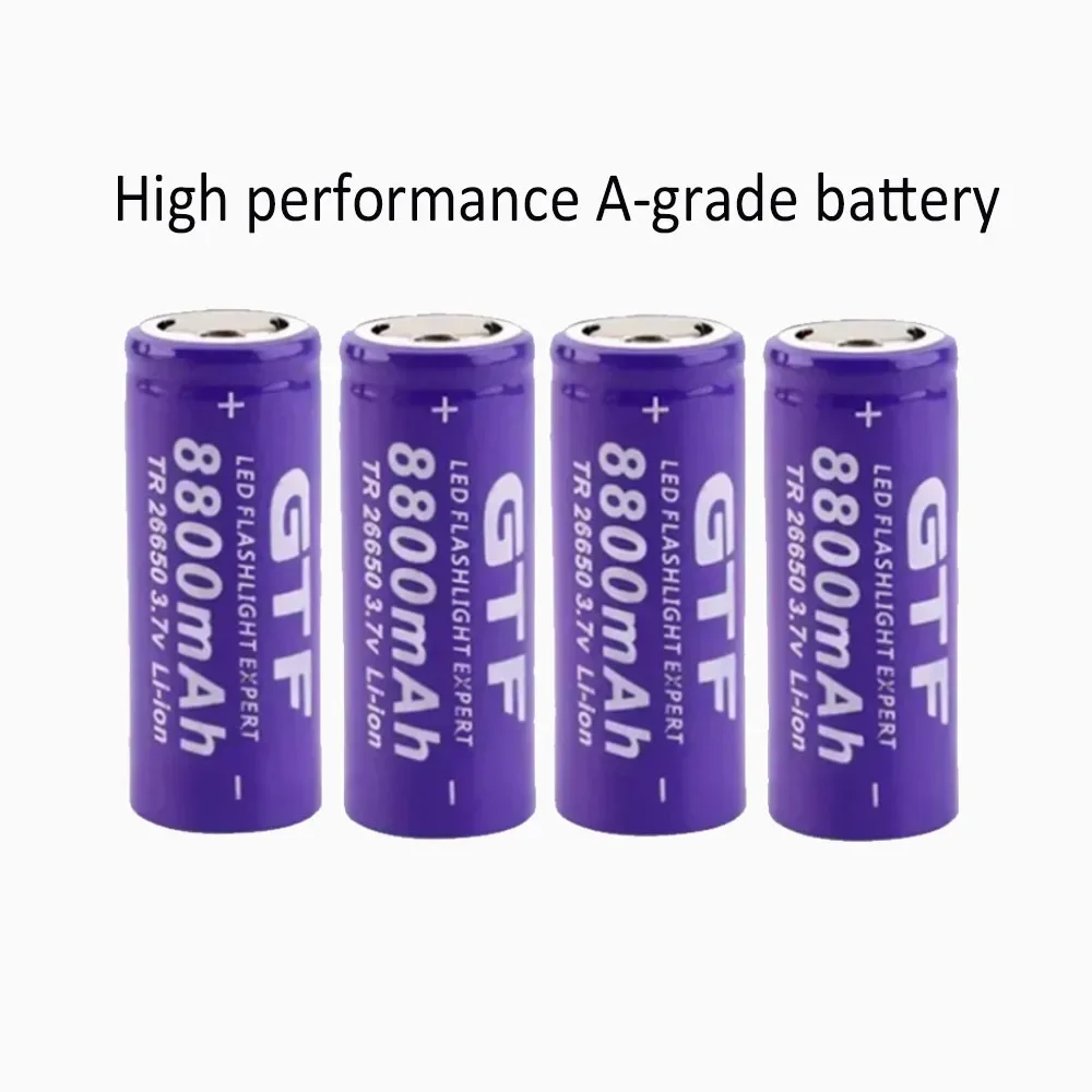 100 % neuer 26650-Akku, 3,7 V, 8800 mAh, wiederaufladbarer Li-Ionen-Akku für LED-Taschenlampe, Li-Ionen-Akku