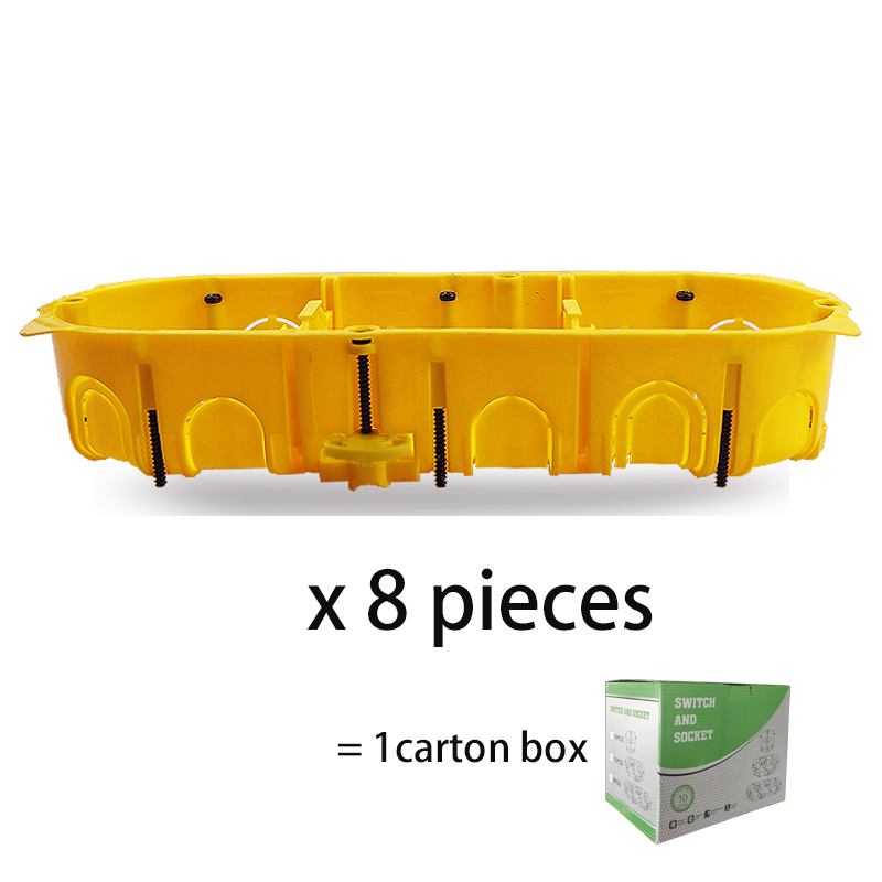 EU 1 2 3 Gang DryWall Box Both For Gypsum Board Dry Box Plasterboad and Concrete Wall EU Switch Socket Cassette Installiton Box: Red