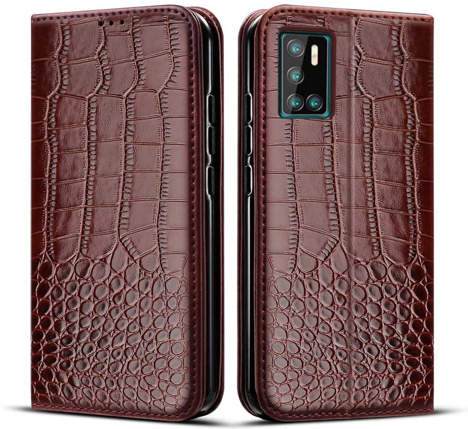 De cuero Retro funda de libro con tapa para Cubot P40 Coque soporte de tarjeta billetera funda, soporte para cubot p40 caso p 40, 6,2 pulgadas, funda para teléfono: Deep Brown