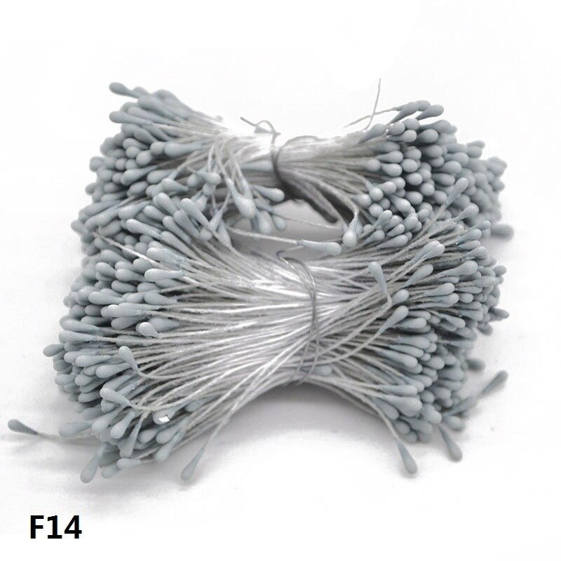 400pcs/lot Mini Flower Stamen Pistil DIY Artificial Double Heads Floral Stamens Home Wedding Decoration Cake Flowers Accessories: F14