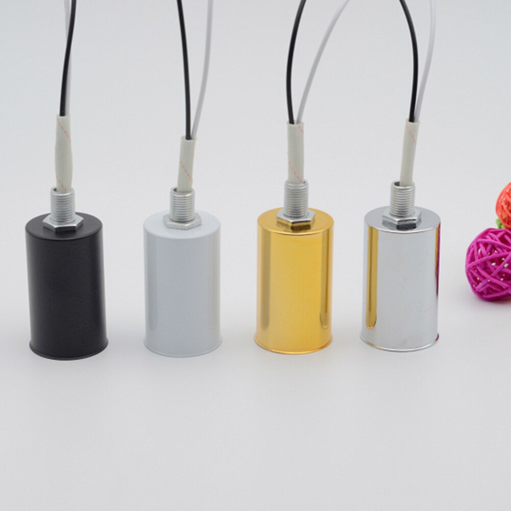 E27 E14 Ceramic Screw Base Round LED Light Bulb Lamp Socket Holder Adapter Light Bulbs Sockets black/white/gold/chrome