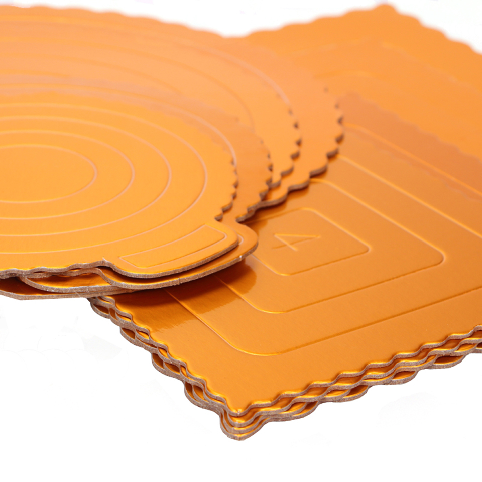 Transhome Baking Tools For Cakes 5 Pcs/set Cake Board Round Gold Cardboard Tray Cupcake Dessert Displays Tray Birthday Cake Tray