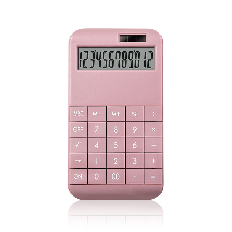 Solar calculator 12 digit display red efficient accurate beautiful cute concise student financial office efficient business