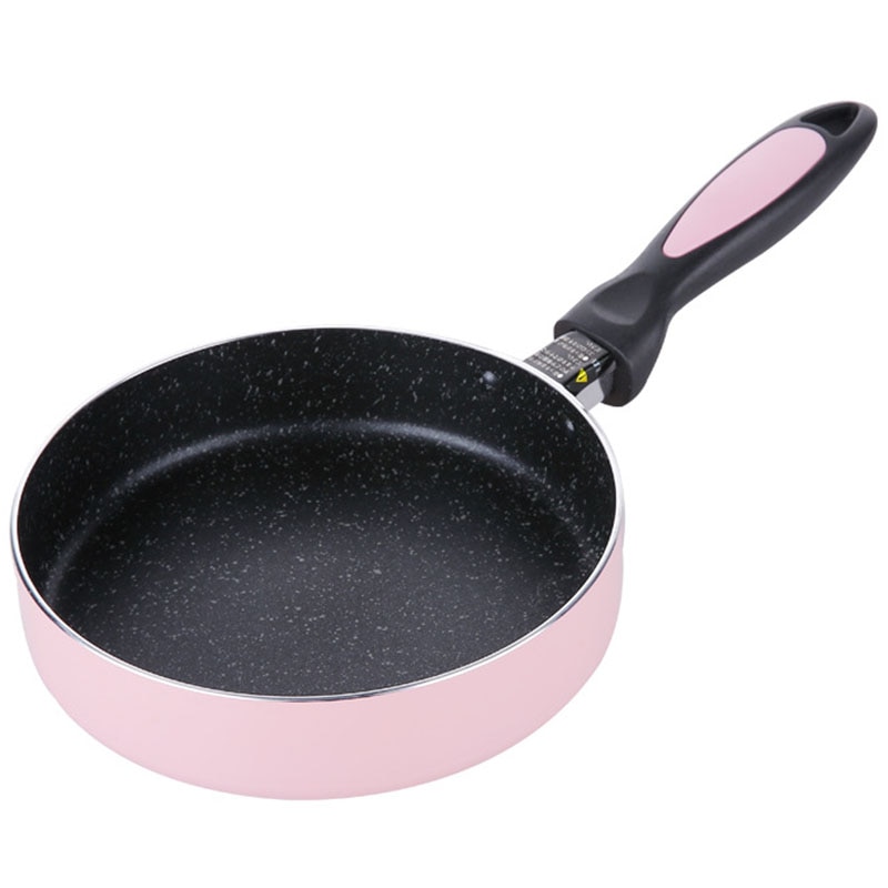 18CM Nonstick Pan Non-Stick Cookware Frying Pan Saucepan Small Fried Eggs Pot General Use for Gas and Induction Cooker Pink: Default Title