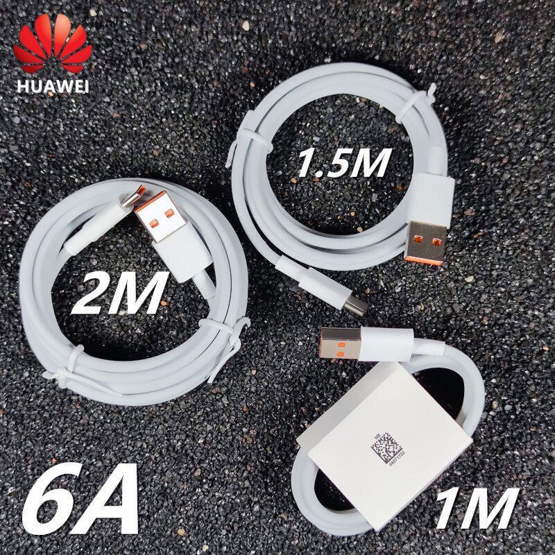 66W Huawei P50 Super Charger Pro P40 Pro EU/US Plug 1M/1.5M 6A Type C Cable for P30 Mate40 Pro Mate30 Original fast charger