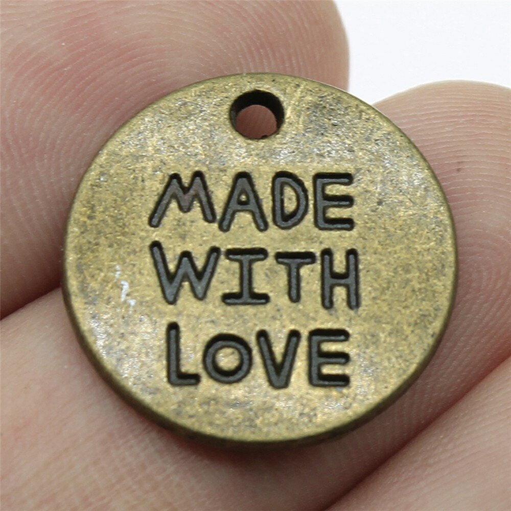 10pcs Round Inspire Nameplate Live Laugh Love Live Your Dream Never Give Up Karma Charms For Jewelry Making Diy Crafts Making: Pure Gold Color