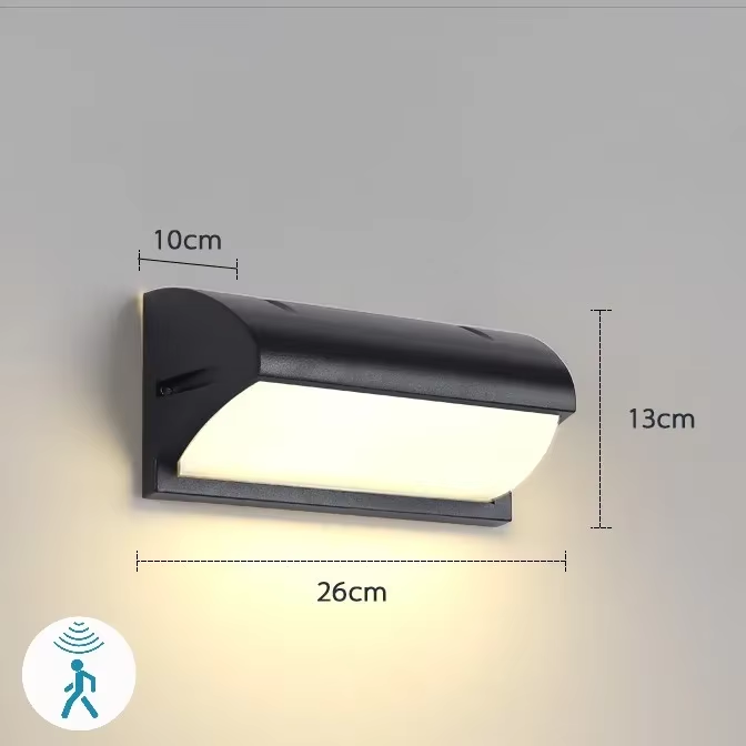 Led udendørs lys vandtæt  ip65 bevægelsessensor lys led udendørs væglampe udendørs belysning  ac85-265v udendørs væglamper: Lysegrøn / Hvid / 6w