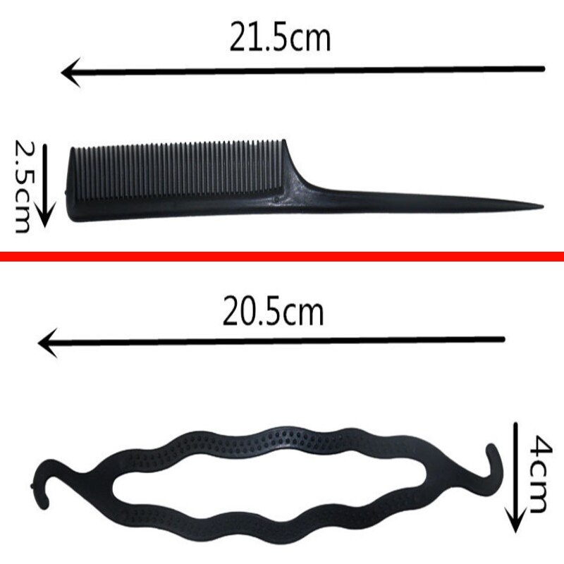 4 stk sæt plastik magisk topsy hale kam knold hår fletning hestehale styling maker klip værktøjer