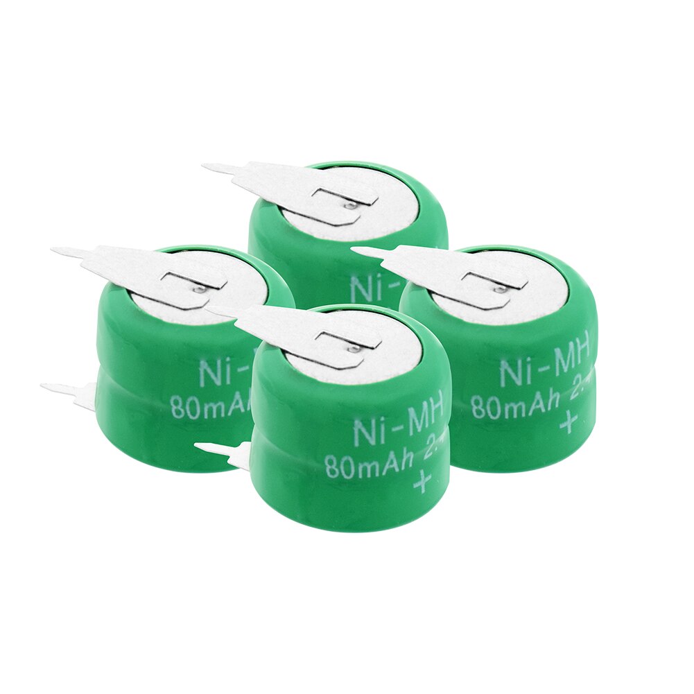 1/2/4/6/8/10Pcs 2,4 V 80H 80mAh Ni-Mh Nimh taste Batterie Pack Münze Zelle Ersatz Batterien Wiederaufladbare 80H Münze Batterien: 4  Pieces