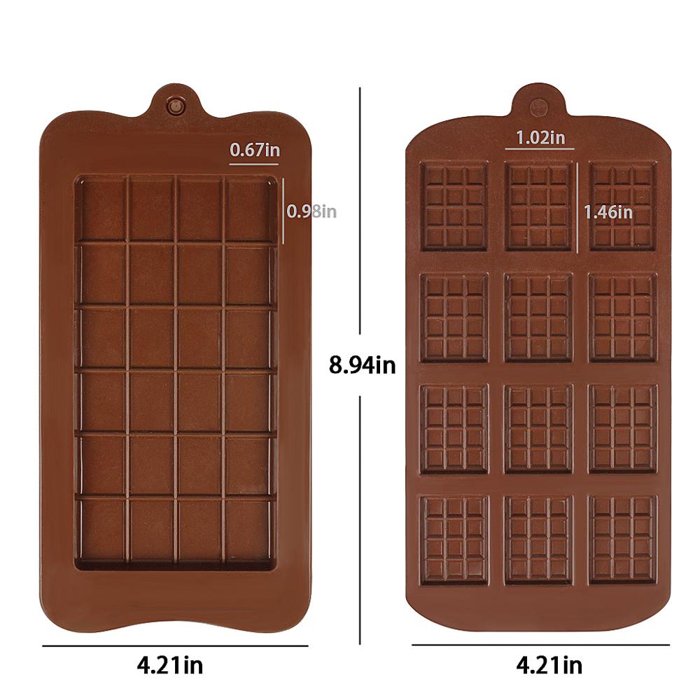 2 Pcs Silicone Chocolate Moulds,Not Easy To Stick Easy To Take Off Food Grade Chocolate Mold,Two Different Styles Of Brown Choco