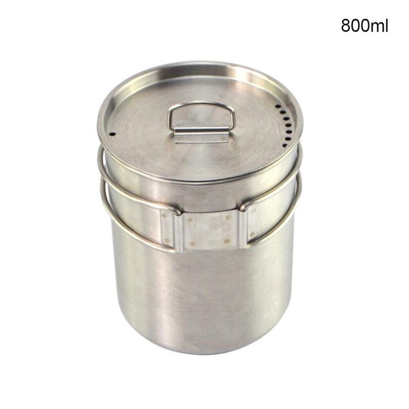 700ml di Campeggio Pentolame e Utensili per cucinare Ultraleggero In Titanio Padella Picnic Escursioni All'aperto Set Da Tavola Ciotola Tazza di Cottura di Alta di Campeggio Qua W4E6