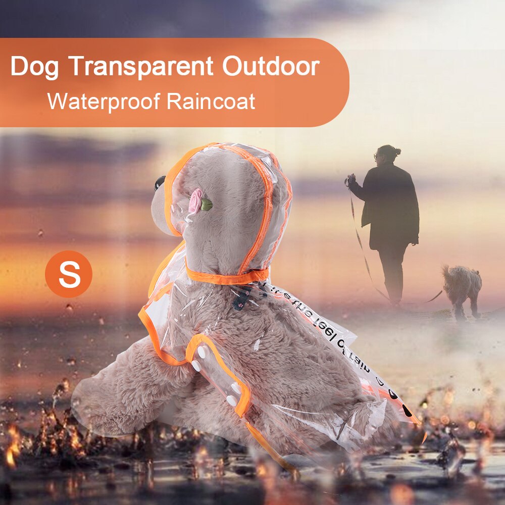 Waterdichte Hond Regenjas met Kap Transparante Puppy Hond Regen Jas Mantel Kostuums Kleding voor Honden Dierbenodigdheden S/ m/L