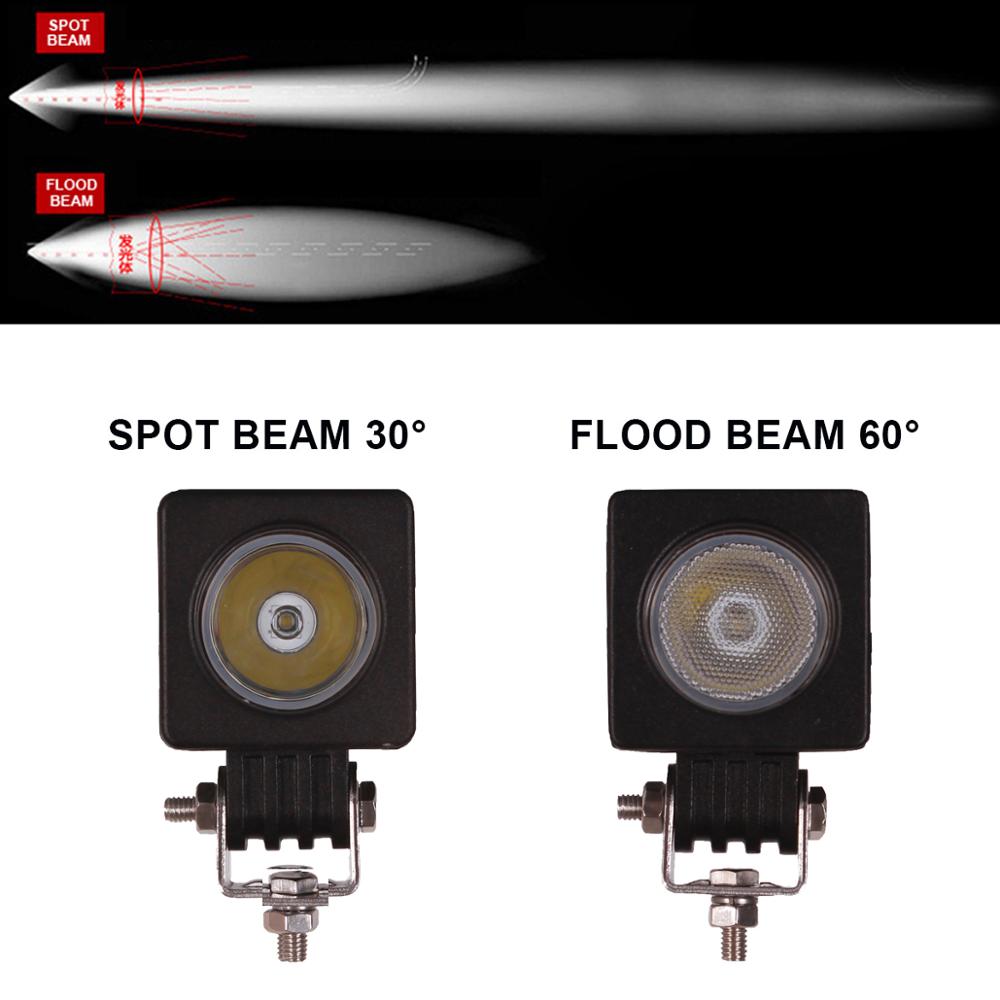 10W LED WORK LIGHT OFFROAD 12V 24V CAR MOTORCYCLE BICYCLE SUV TRUCK ATV UTE AWD 4X4 WAGON CAMPER AUXILIARY DRIVING HEADLIGHT