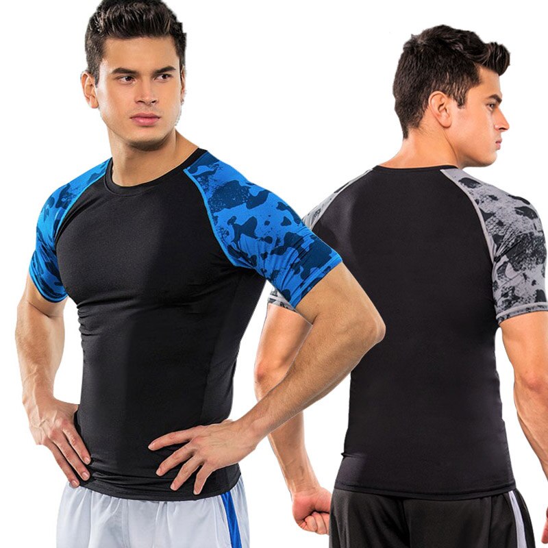 Fahion Men Running T Shirt Men O-neck T-shirt Bodybuilding Sport Shirts Tops Gym Men Tees