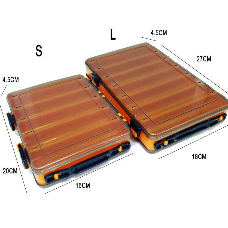 Scatola per attrezzatura da pesca Custodia per esche 14 scomparti Scatole per ganci per esche a doppia faccia Custodia per contenitori per esche Accessori per la pesca