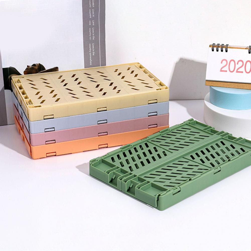 Storage Crate Stackable Large Capacity Multifunctional Foldable Kitchen Warehouse Basket