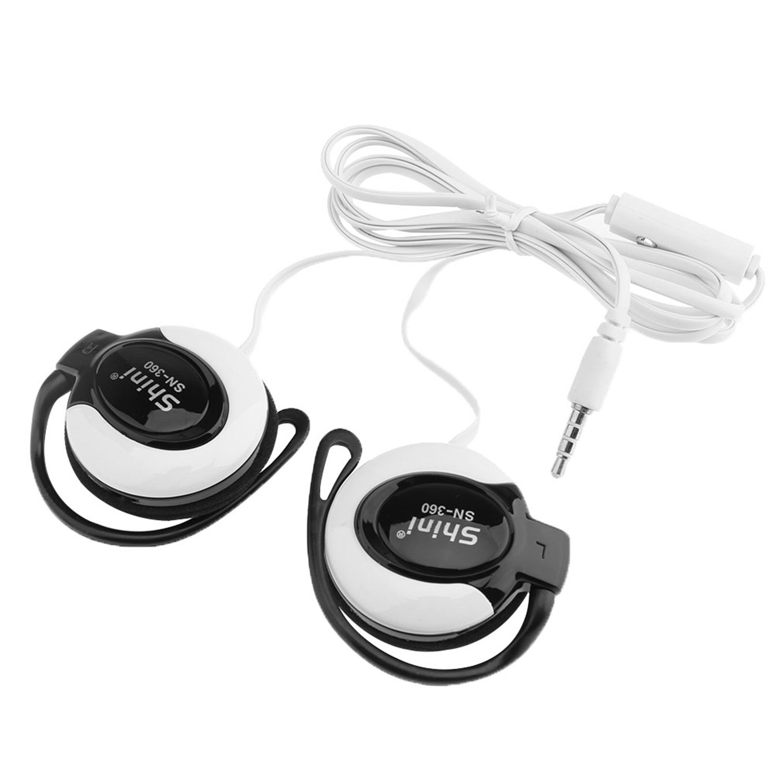 SHINI SN-360 Ear Hook Headsets 3.5mm Wired Stereo Music Earphones Game Sports Headphone with Mic for Smartphone Tablet PC Laptop