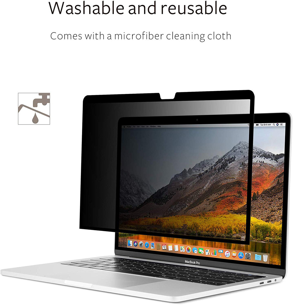 Película protetora de tela com filtro de privacidade, fácil instalação, para macbook air 2018 2019 polegadas, retina com touch id, modelo a1932