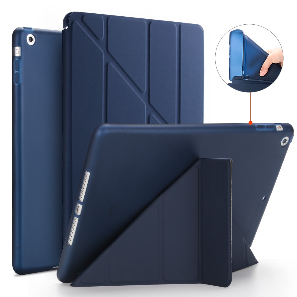 Etui do iPada powietrza, etui z klapką stań etui do iPada 5, PU skóra pełni etui do iPada A1474 A1475 A1476 smart cover dla ipad Air 1 przypadki