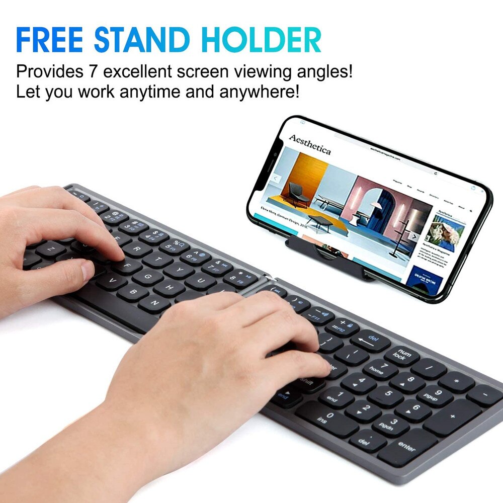 Faltbare Folding Drahtlose Bluetooth Tastatur mit Numerische FK328 Mini Tasche Tastatur für Windows Android IOS Tablet iPad Telefon