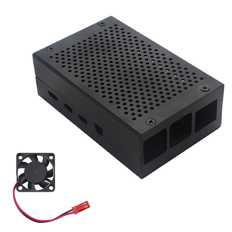 Raspberry Pi 4B Computer Case Aluminum Alloy With Radiator Aluminum Metal Box Shell Mesh Heat Dissipation For Raspberry Pi 4: Bundle 8