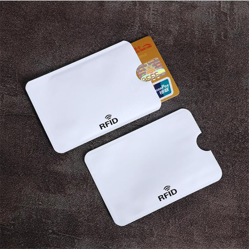 5Pcs Anti Rfid Kaarthouder Nfc Blokkeren Reader Lock Id Bank Kaarthouder Student Id-kaarten Wallet Paspoort Protector aluminium: white