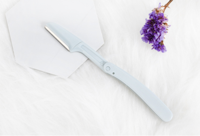 Rasoir à sourcils en acier inoxydable pour femmes, repliable et Portable, outil de maquillage, 1 pièce: Blue