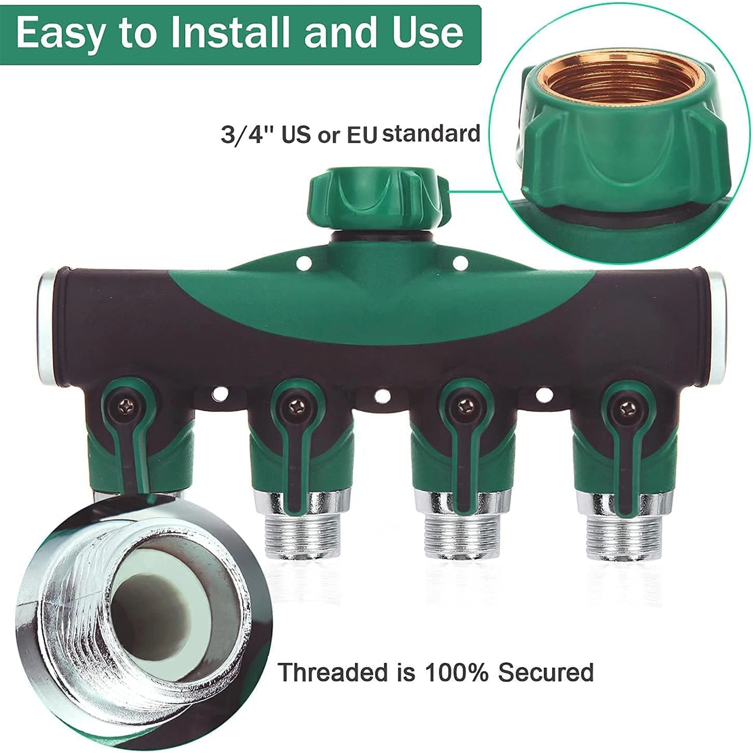 3/4 "Wasser verteiler 2 & 4 Wege, Garten y Schlauch anschluss Metallkörper, Schlauch teiler, Anschluss schlauch adapter, Schlauch teiler 2 oder 4 Ventile