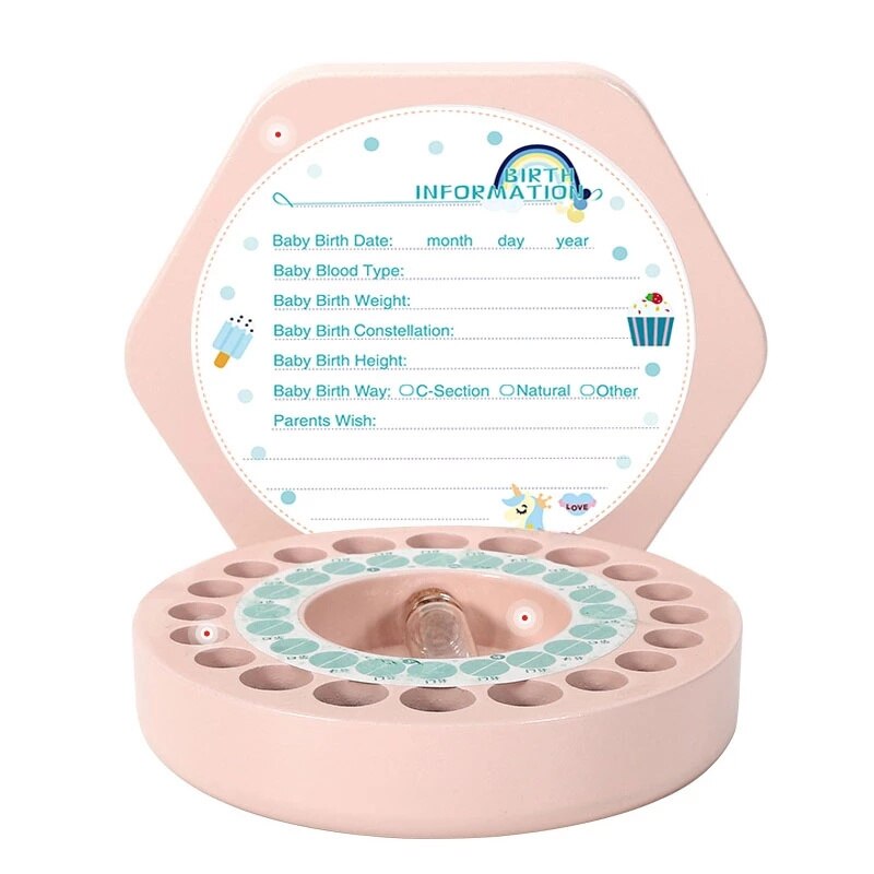 Holz Baby Zahn Kasten Organizer Englisch freundlicher Milch Zähne Lagerung Sammeln Nabelschnur Lanugo Sparen fallen Souvenir Baby Zubehör