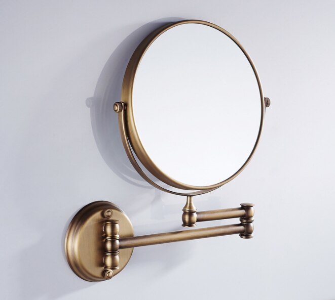 Retro Bathroom 8 Inch Folding Makeup Mirror Flip Telescopic Mirror Personality Wall Hanging Bathroom MirrorQ420