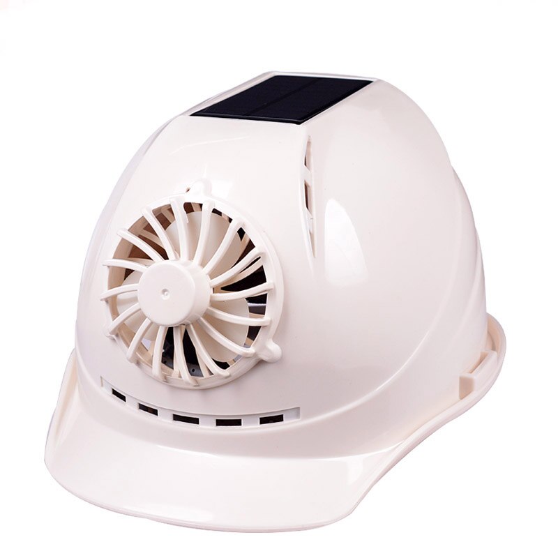 Solar Fan Working Helmet Adjustable Ventilation Sunscreen Construction Engineer Safety Hard Hat For Men Worker Cap: Style2-White