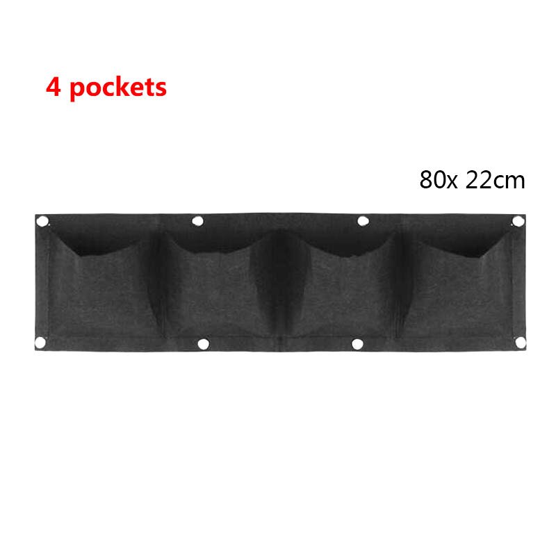 Bolsas de cultivo de jardín Vertical, macetas colgantes de pared para plantas, color verde y negro, suministros de jardinería, T1, 2/4/9 bolsillos: 4pockets 22X80