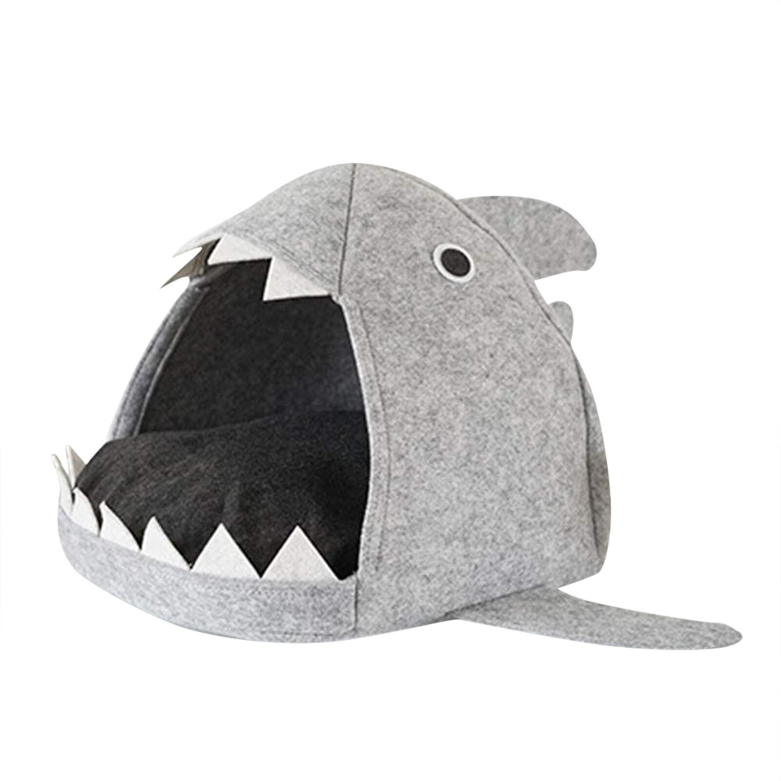 Foldable Cute Fish Shape Cat Bed Warm Soft Pet House Sleeping Bag Dog Kennel Felt Cat Mat Beds For Cat House Winter Puppy House: Default Title